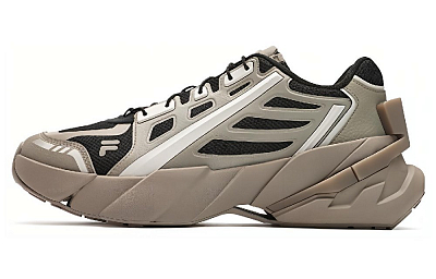 FILA FUSION TI-22 Cushioning Wear-Resistant Low-Top Casual Shoes Men's Brown Black