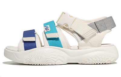FILA Tapered Sandal V3 Sports Sandals Unisex White Blue Korean Style