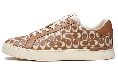 COACH Low Top Stylish Skateboarding Shoes Men's Brown