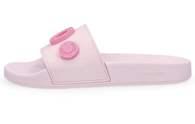 Burberry Logo Graphic Rubber Slide Pale Candy Pink Women's