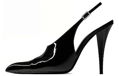 SAINT LAURENT Raven Pointed Toe Slingback Pumps
