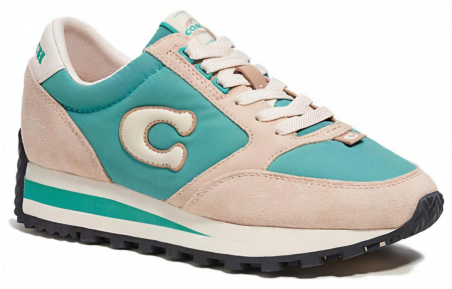 COACH Low-Top Sports Casual Shoes Women's Beige Green