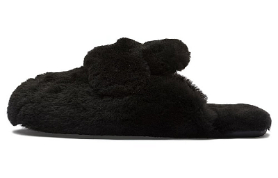 PRADA Triangle-logo Shearling Mules