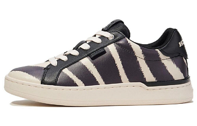 COACH Lowline Low-Top Skateboard Shoes Women's Zebra Color
