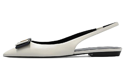 SAINT LAURENT Anais Pointed-Toe Flat Shoes Women's