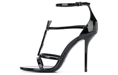 SAINT LAURENT Cassandra One Strap Sandals Women's Black