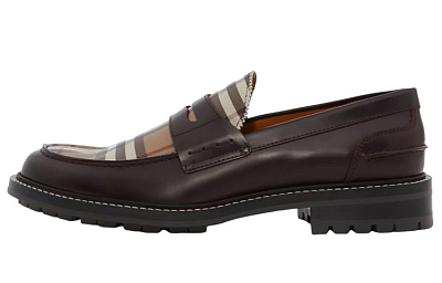 Burberry Vintage Check Leather Loafers