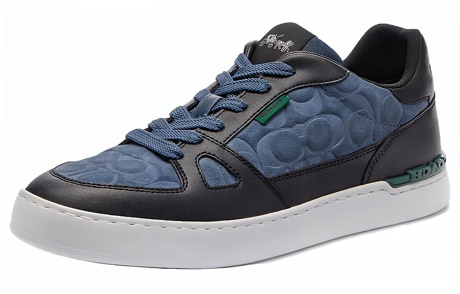 COACH Outlet Low Top Skateboard Shoes Men's Blue Black White