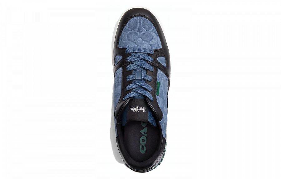 COACH Outlet Low Top Skateboard Shoes Men's Blue Black White