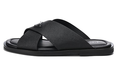 PRADA Rubber Sole Slide Slippers Men's Black