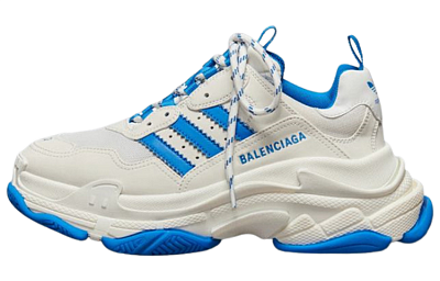 Balenciaga X Adidas Triple S White Blue