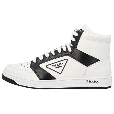 PRADA District High-Top Skateboard Shoes Men's Black White