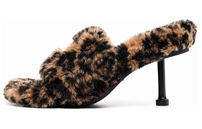 Balenciaga Furry Fashion Slippers Women's Black Brown