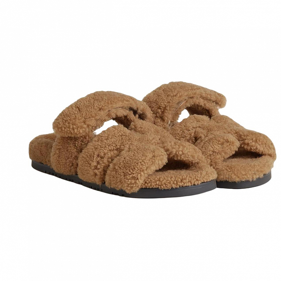 HERMES Chypre Slide Slippers Women's Brown купить в интернет-магазине Yoocart с быстрой доставкой по России.