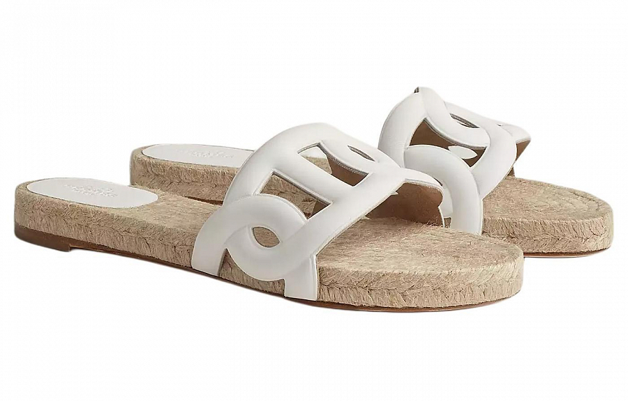 HERMES Famosa Slide Slippers Women's White купить в интернет-магазине Yoocart с быстрой доставкой по России.