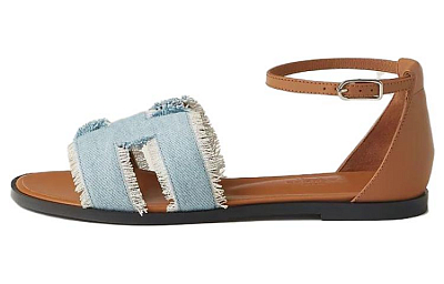 HERMES Santorini Strap Sandals Women's Brown