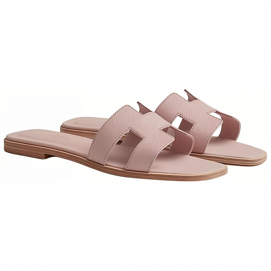 HERMES Oran Slide Slippers Women's Pink