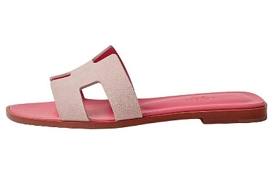 HERMES Oran Slide Slippers Women's Pink