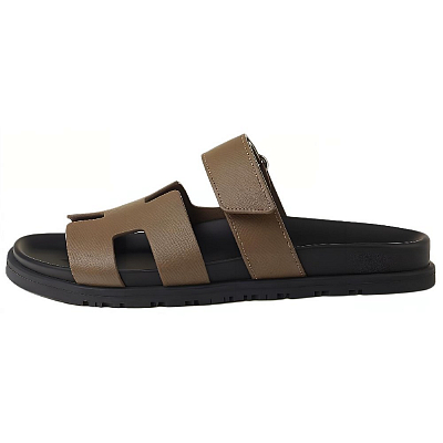 HERMES Chypre Slide Slippers Women's Umber