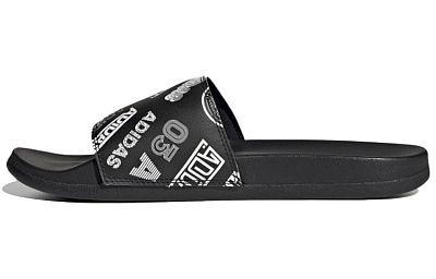 Adilette Adidas Comfort Slide 'All Over Logos Black'