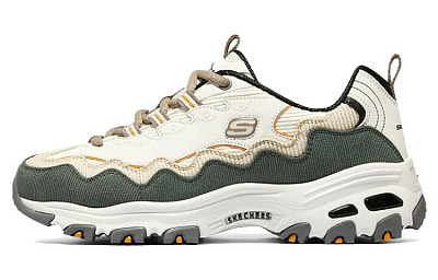 Skechers D'Lites Biggest Fan Shoes 'White Olive Green' Women's