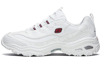 Skechers D'LITES 1.0 Cushioning Anti-Slip And Wear-Resistant Low-Top Chunky Sneakers Men's White