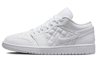 Air Jordan 1 Low Triple White Quilted Women's