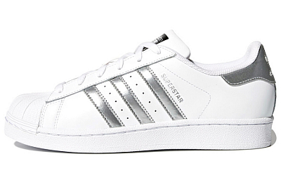 Adidas Superstar White Silver Metallic Women's