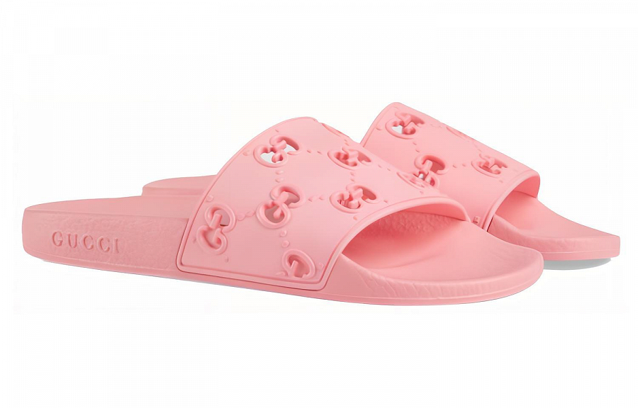 GUCCI Slide Pink Rubber Women's