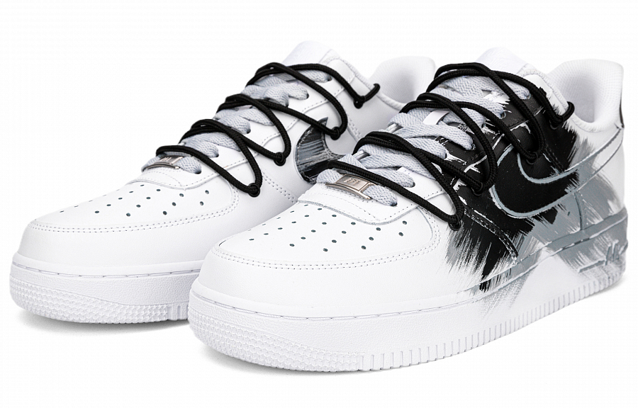 Nike Air Force 1 Slip Resistant Low Top Skateboard Shoes Men's Black White