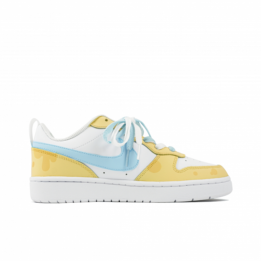 Nike Court Borough Low 2 Miku Manufacturing Low Top Skateboard Shoes GS White Yellow