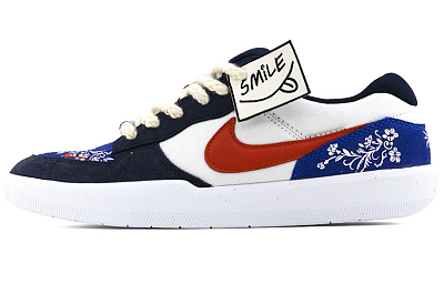 Nike SB Force 58 Slip-Resistant Cushioning Wear-Resistant Low-Top Skateboard Shoes Unisex Blue White