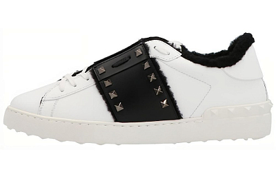 Valentino Untitled Low Top Stylish Skateboarding Shoes Men's White Black