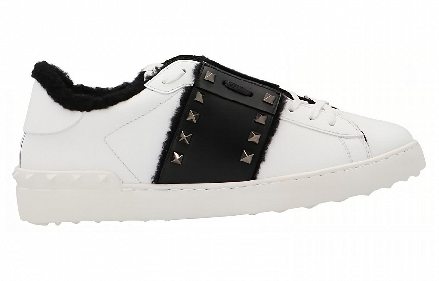 Valentino Untitled Low Top Stylish Skateboarding Shoes Men's White Black