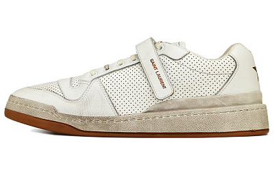 SAINT LAURENT SL24 Low Top Stylish Skateboarding Shoes Men's White