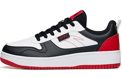 Anta Life Collection Anti Slip Wear Resistant Low Top Skateboard Shoes Men's Black White Red