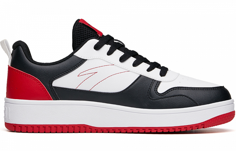 Anta Life Collection Anti Slip Wear Resistant Low Top Skateboard Shoes Men's Black White Red
