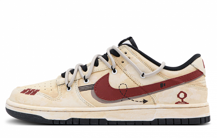 Nike Dunk Low Low-Top Skateboard Shoes GS Yellow Brown