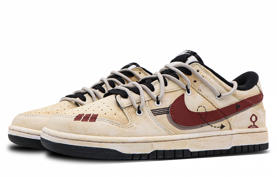 Nike Dunk Low Low-Top Skateboard Shoes GS Yellow Brown