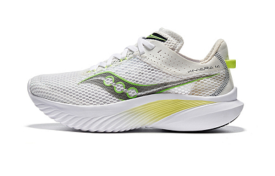 Saucony Kinvara 14 Non slip Lightweight Low Top Training Running Shoes Women's White Green