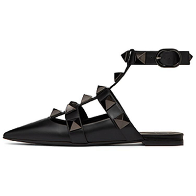 Valentino Garavani Roman Studs Sandals Black Women's