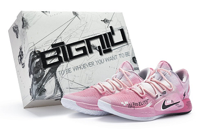 Nike Hyperdunk 10 Cushioning Anti-Slip And Wear-Resistant Low-Top Basketball Shoes Men's Pink