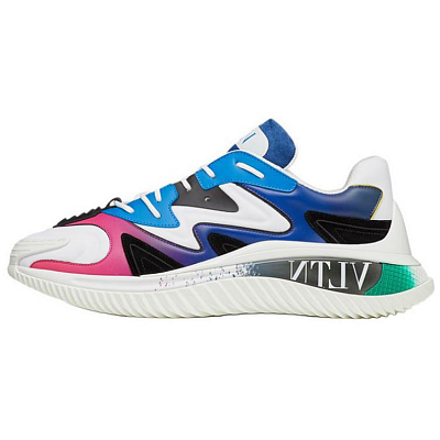 Valentino Wade Runner Low Top Casual Shoes Men's White Blue Purple