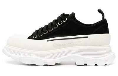 Alexander McQueen Tread Slick Lace Up Low 'Black White' Women's