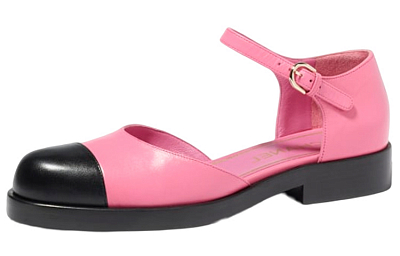 CHANEL Mary Jane Shoes Women's Black Pink