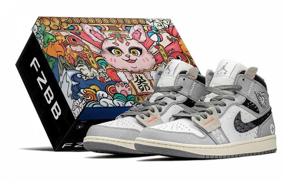 Jordan Air Jordan 1 Anti-Slip Wear-Resistant High-Top Vintage Basketball Shoes Men's Black White Gray купить в интернет-магазине Yoocart с быстрой доставкой по России.