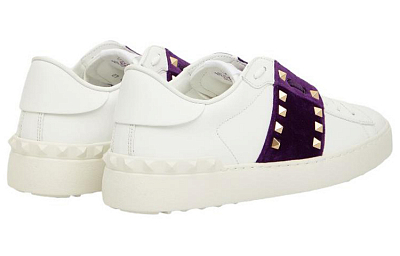Valentino GARAVANI Low Top Stylish Skateboarding Shoes Women's White Purple