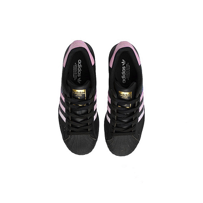 Adidas Originals SUPERSTAR XLG Anti-Slip Wear-Resistant Low-Top Skateboard Shoes Unisex Black Pink