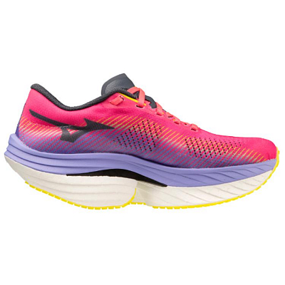 Mizuno WAVE REBELLION PRO Anti Slip Wear Resistant Low Top Marathon Running Shoes Women's Pink Blue