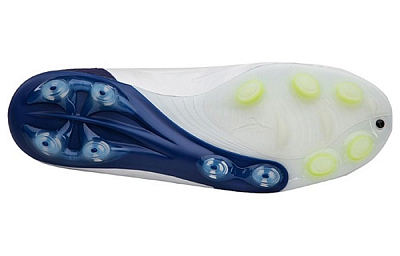 Mizuno Rebula FG Rubber Long Studs Anti Slip Wear Resistant Soccer Shoes Men's White Blue
